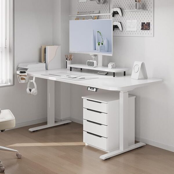 Electric Standing Desk, Adjustable Height Stand up Desk, Sit Stand Home Office Workstation with Splice Board - Image 3
